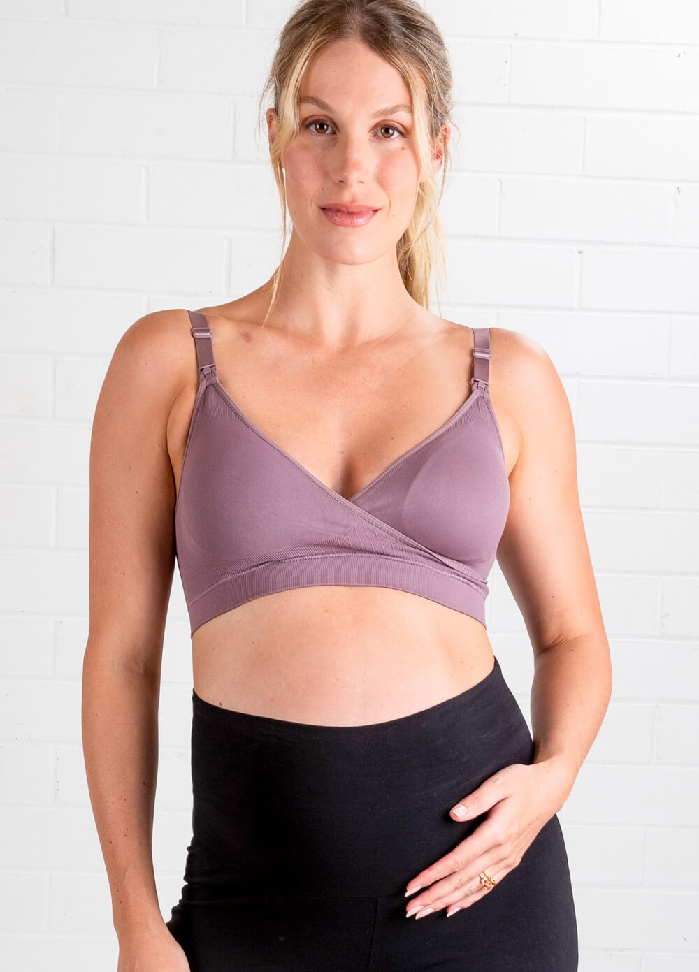 Maternity Grayish Purple Detachable Strap Ribbed Nursing Bra for Sale New  Zealand, New Collection Online