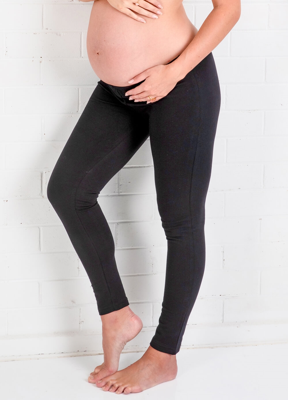 POSHDIVAH Women's Maternity Leggings Over The Belly V Crossover