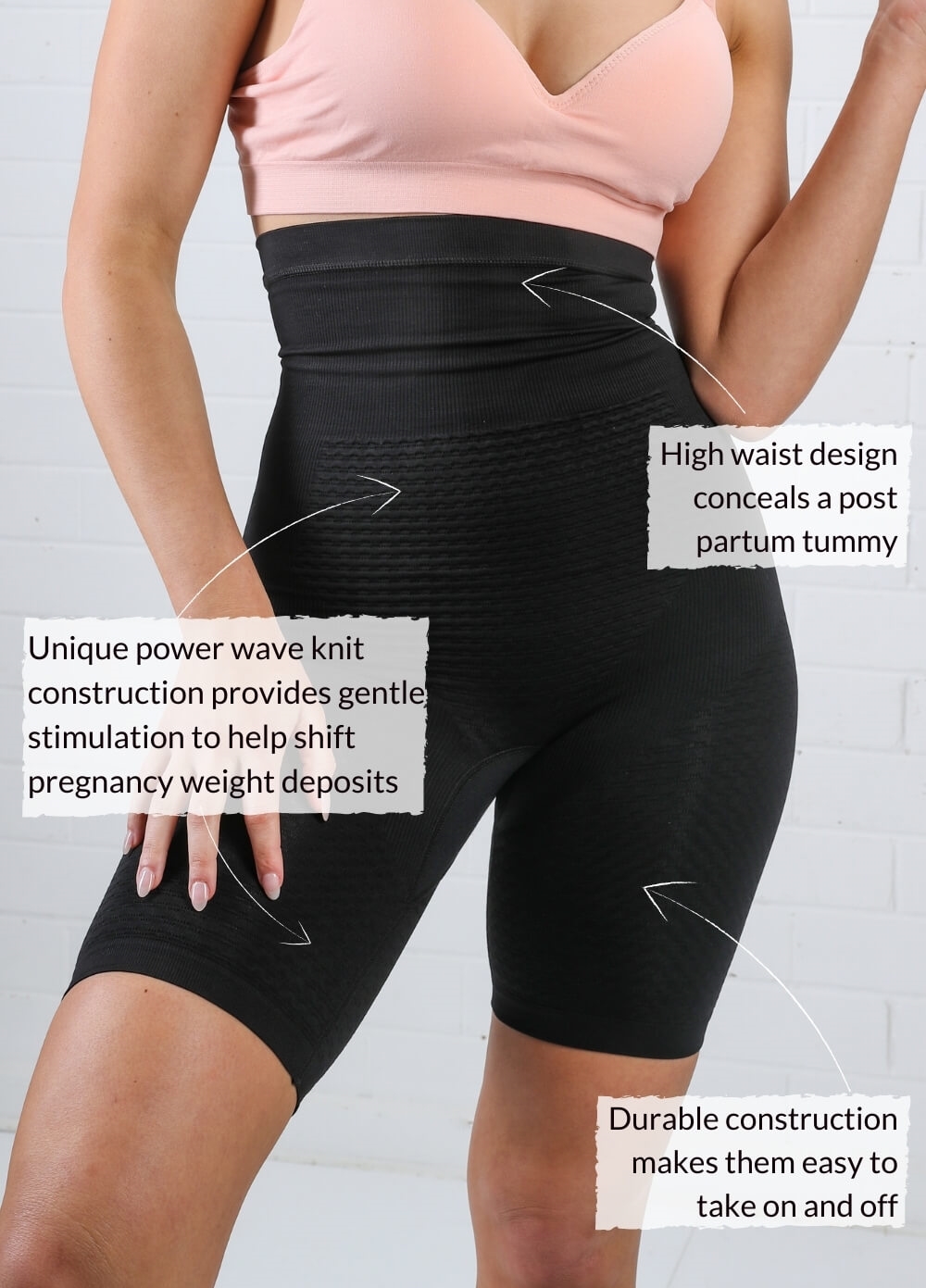 Postpartum recovery support wear shorts