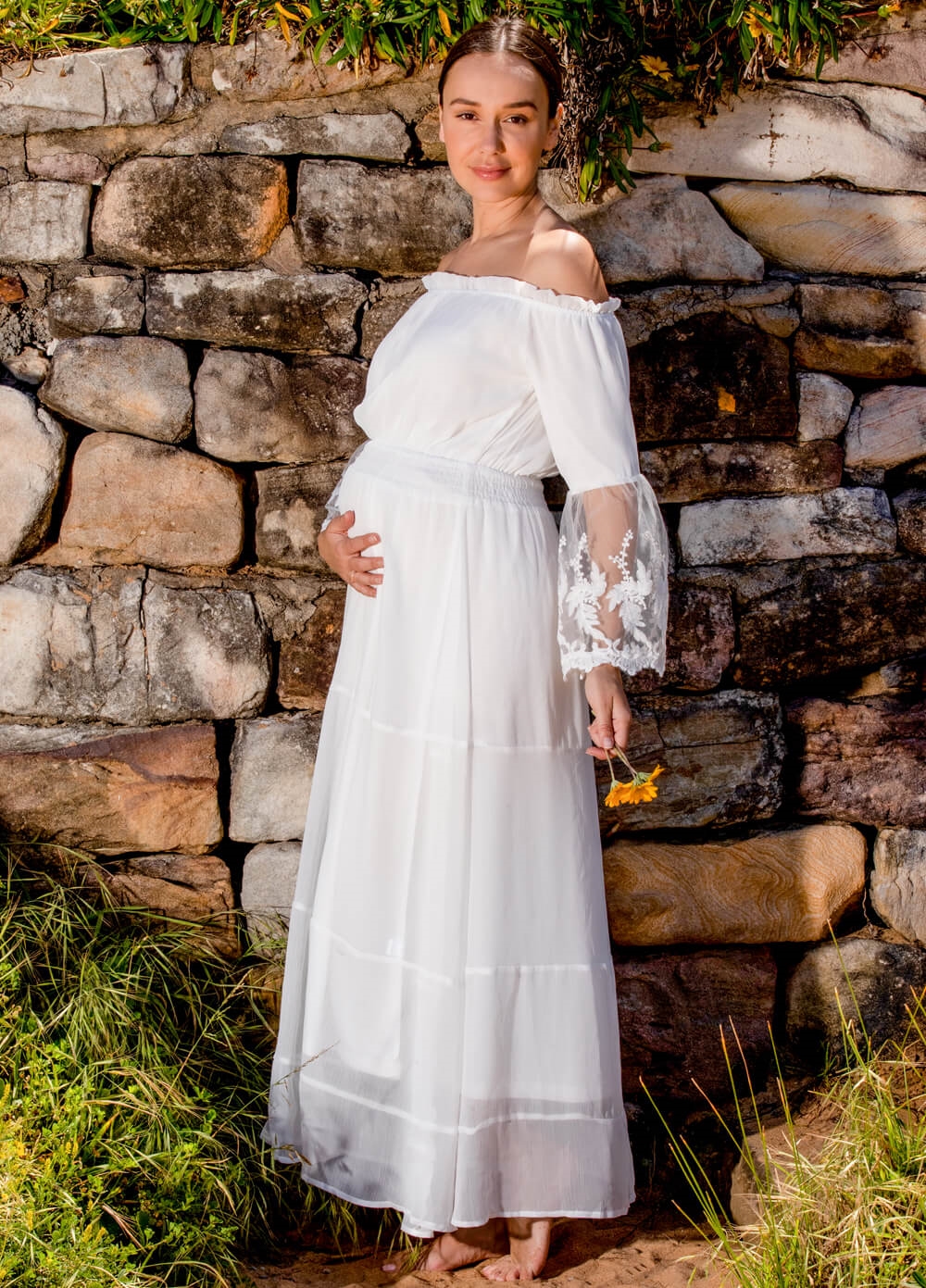 Maternity-dress, Off White
