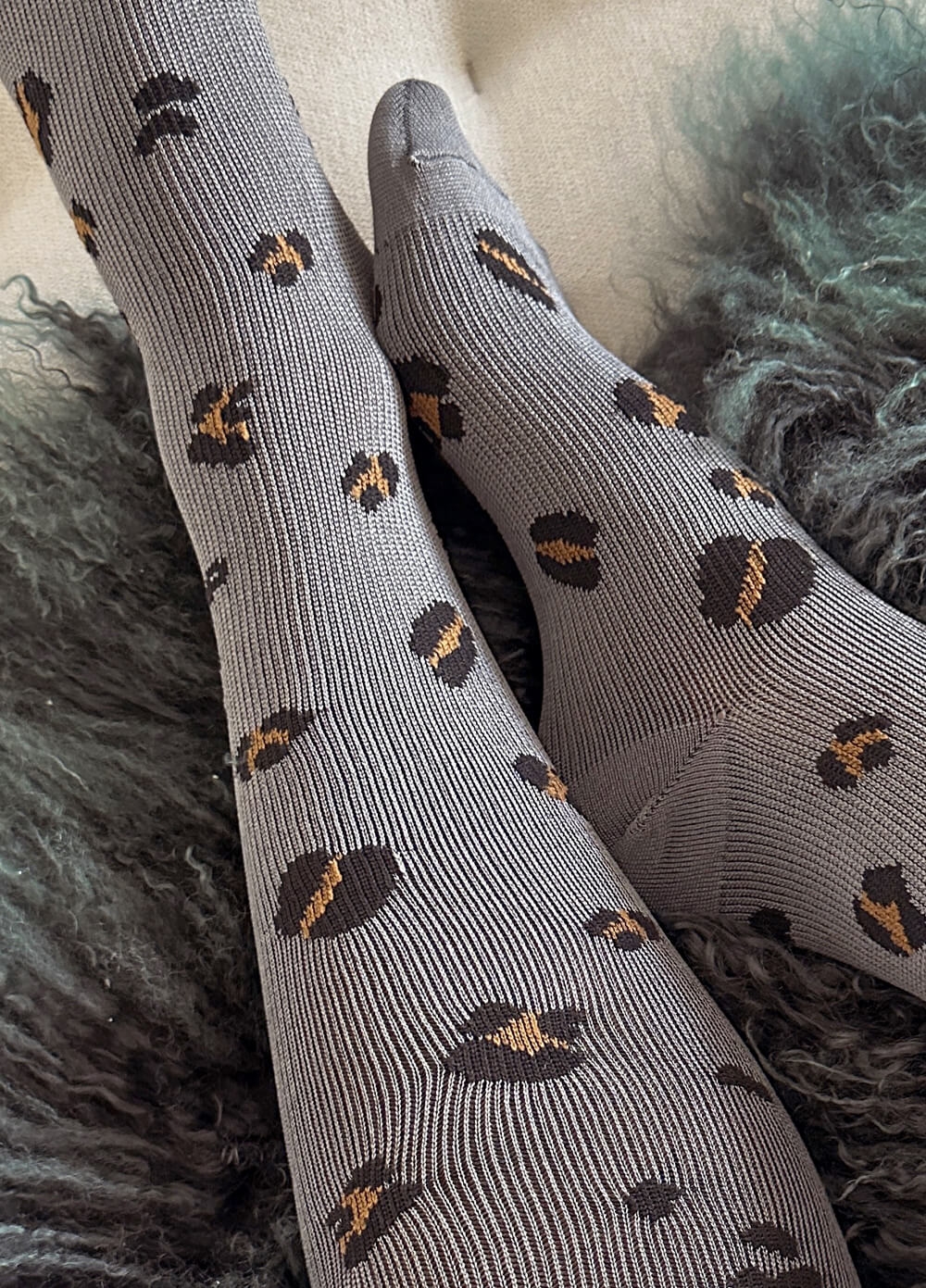 Mama Sox Excite Maternity Compression Socks In Grey Leopard