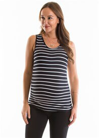 Arles Maternity Tank Top in Black Stripes by Lait & Co
