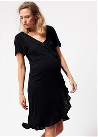 Supermom - Black Nursing Wrap Dress