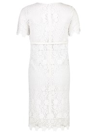 Esprit White Lace Occasion Maternity Dress w Belt | Queen Bee