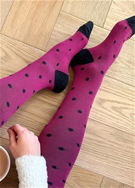 Mama Sox - Excite Compression Socks in Magenta Polkadot