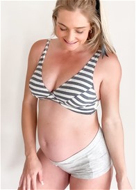 QueenBee® - Amy Nursing Bra in Charcoal Stripe