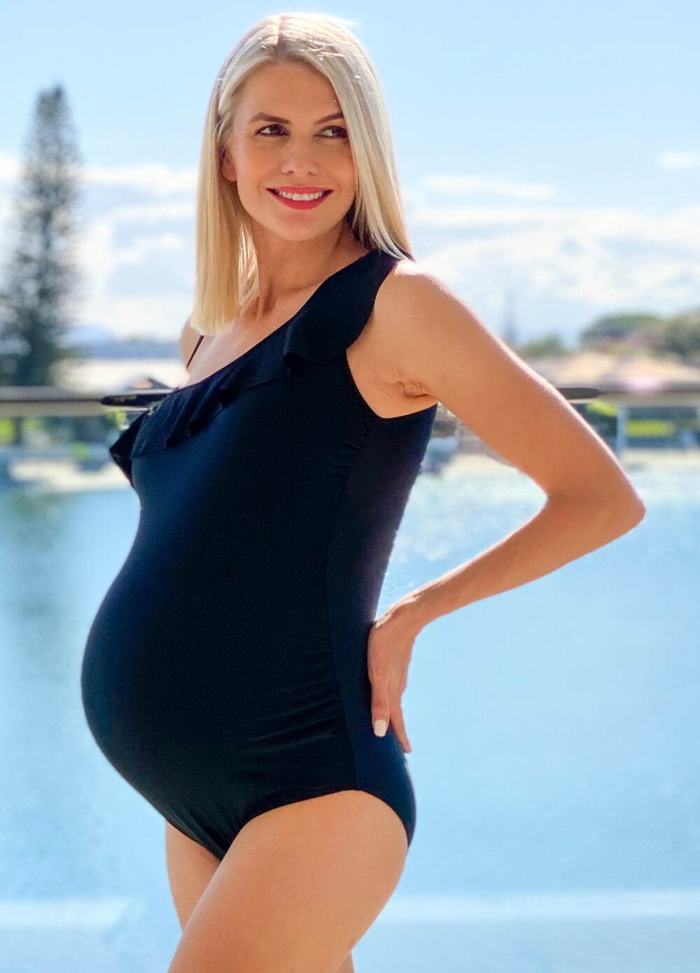 Lait & Co - Alessa One Shouldered Maternity Swimsuit