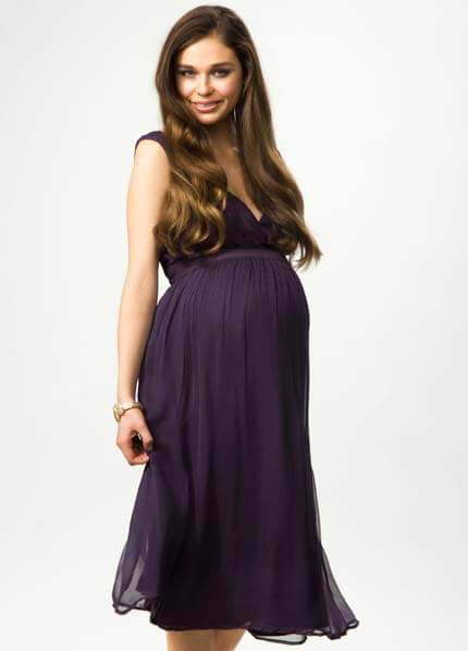 Grecian Maternity Evening Dress in Merlot Crave Queen Bee