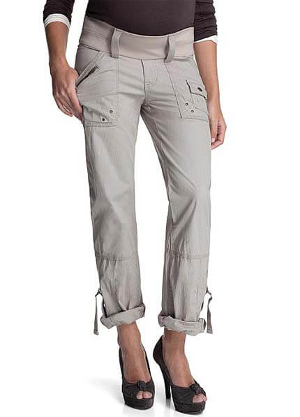 Maternity Cargo Pants in Pebble by Esprit
