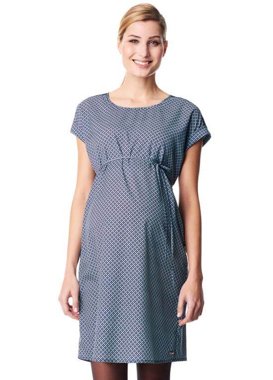 Lightweight Viscose Maternity Dress in Navy Print by Esprit