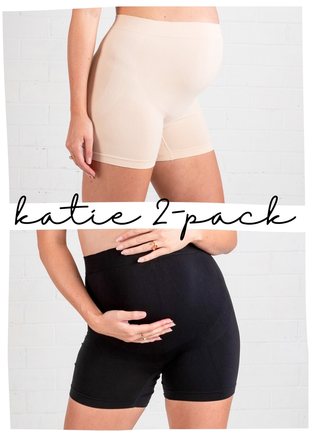 Queen Bee - 2-Pack Katie Seamless Maternity Shorts Bundle
