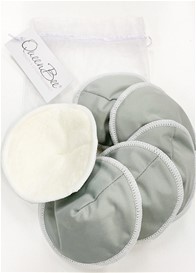 QueenBee® - Contoured Resuable Bamboo Nursing Pads (3 Pairs) in Charcoal